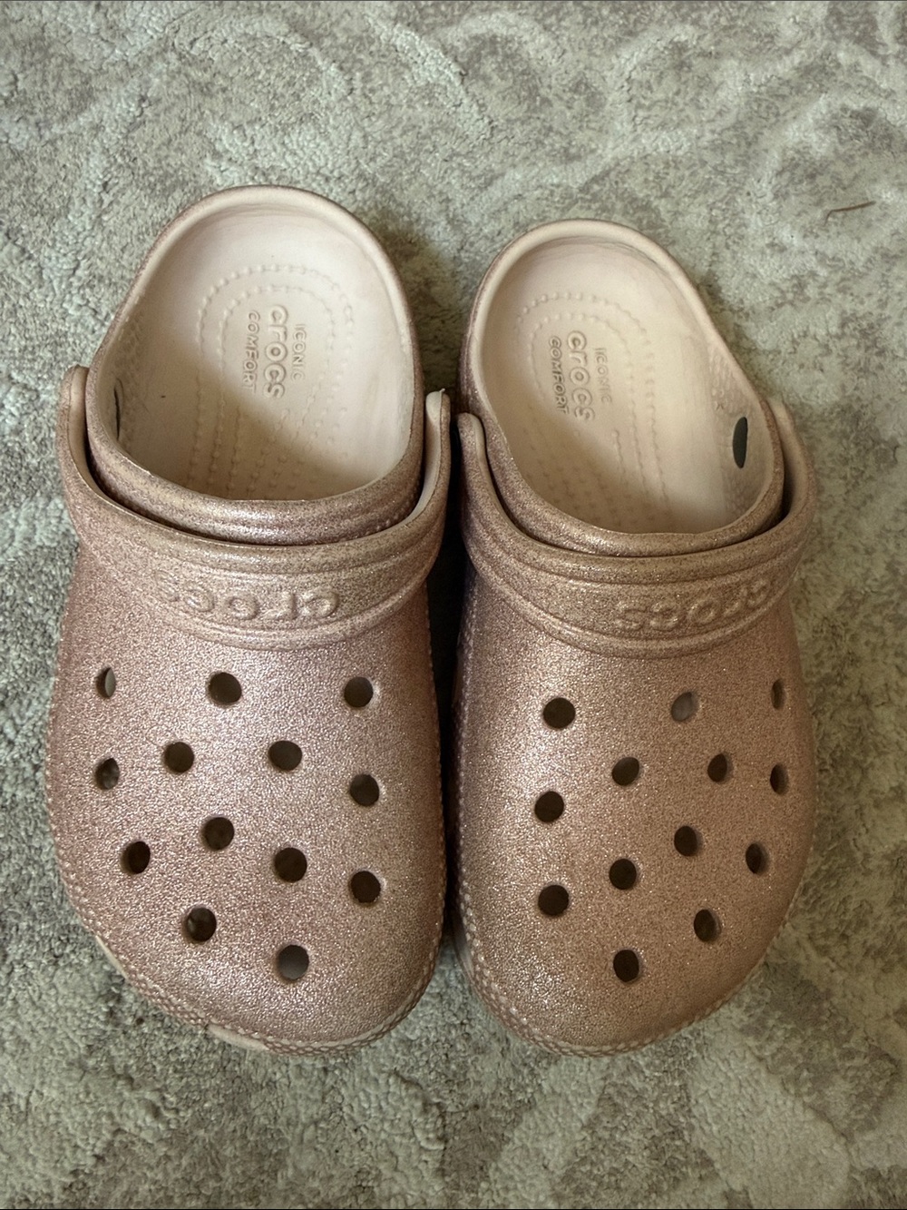 CROCS Kids Glitter Clog - Rose Metallic